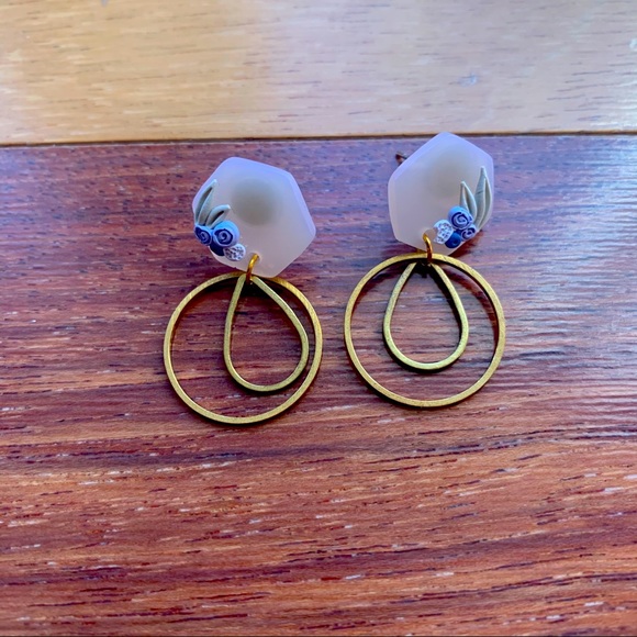 Jewelry - Artisan Handmade Polymer Clay Floral Earrings